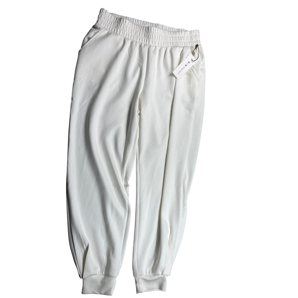 Three Dots Adeline Pant NWT Ivory Joggers‎ Large Elastic Waist Athleisure
